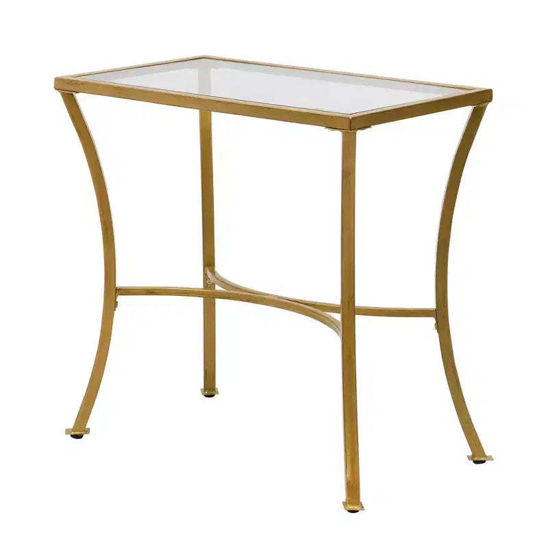 HomeRoots 24 Antique Nickel Metal Round End Table