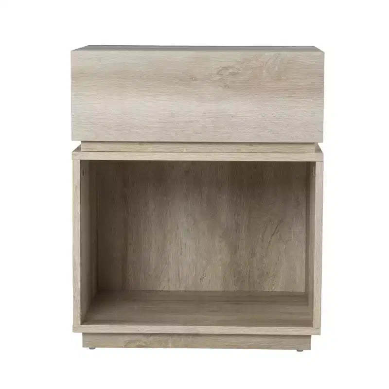 HomeRoots 24 Brown Manufactured Wood Rectangular End Table With Drawer With Shelf