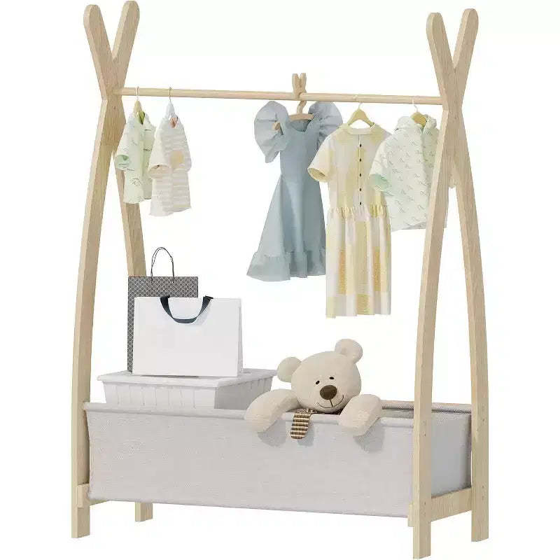 BALHAM TRADE-Girls Toddler Kids Clothing Rack Dress Up Storage Closet Single Row with Hanging