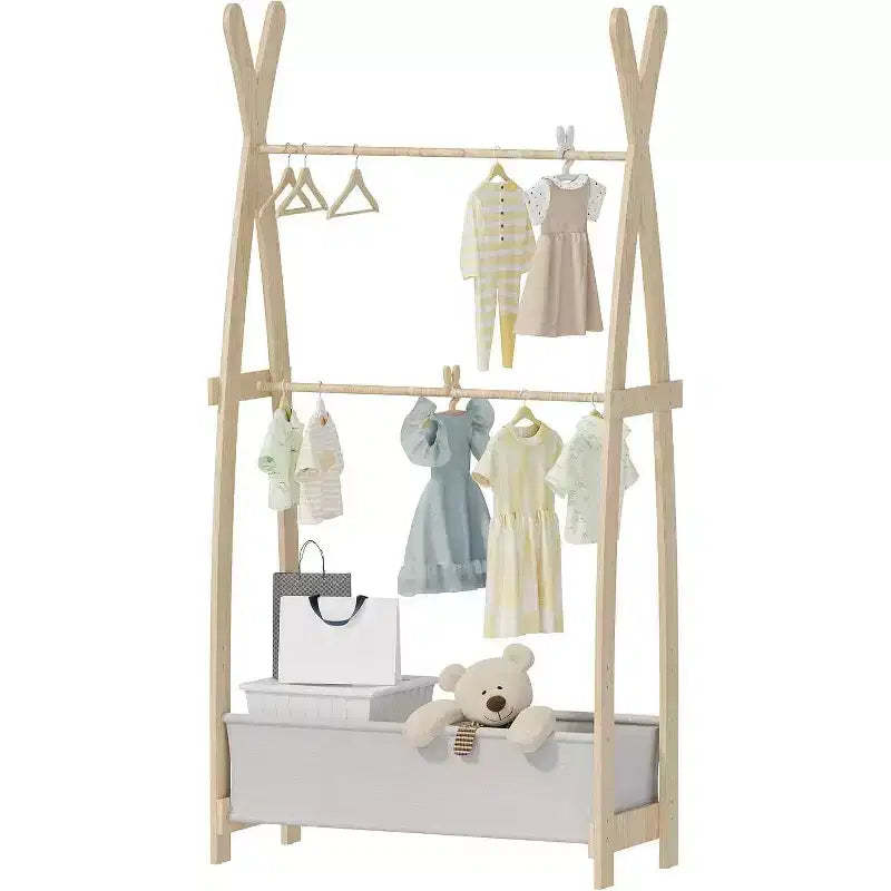 BALHAM TRADE-Kids Clothing Rack Dress Up Storage Costume Closet Organizer with Double Hanging