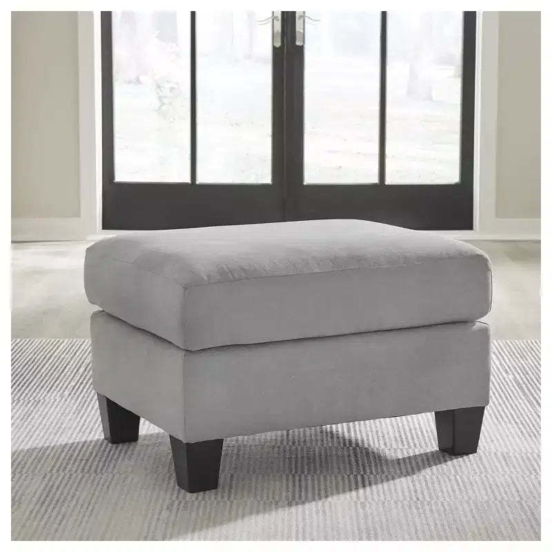 Signature Design by Ashley Adlai Ottoman, Suede-Like Polyester Upholstery, Shadow Gray