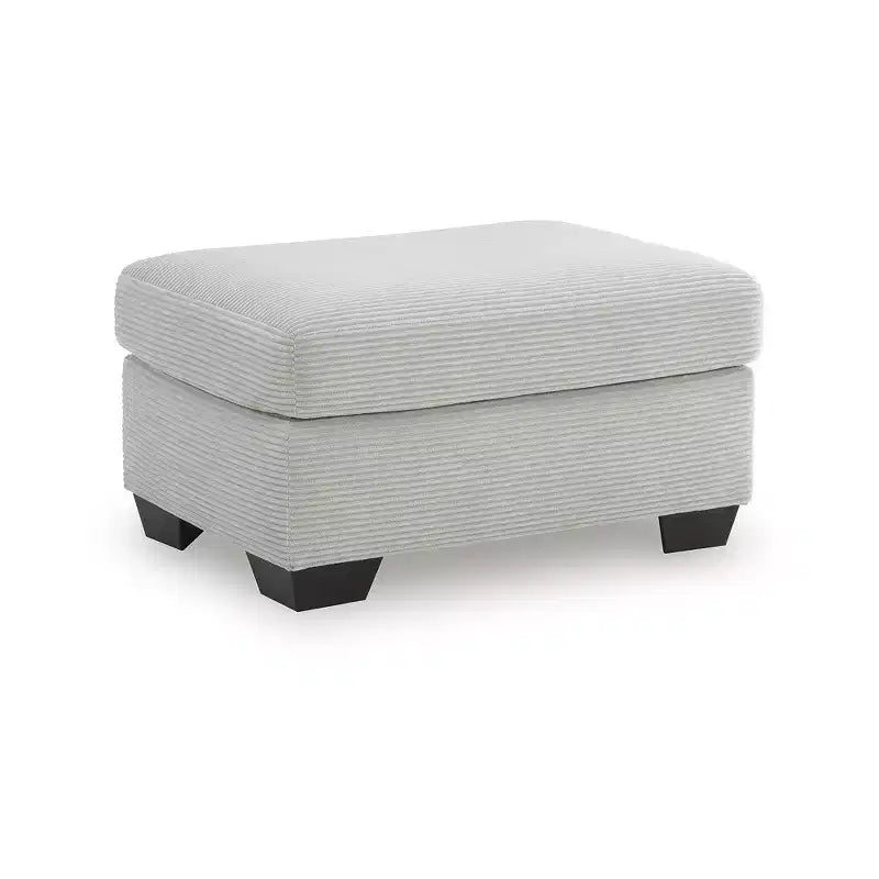 Signature Design by Ashley Ammon Ottoman, Corded Polyester Upholstery, Smoke Gray