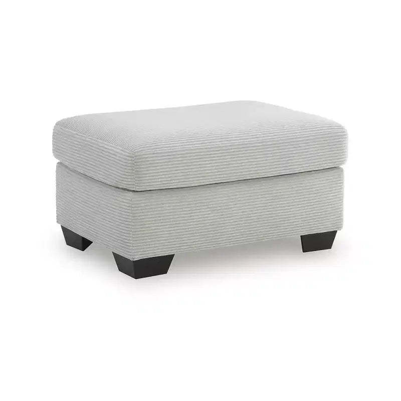 Signature Design by Ashley Ammon Ottoman, Corded Polyester Upholstery, Smoke Gray