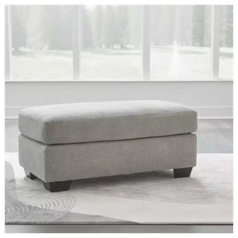 Signature Design by Ashley Avenal Park Ottoman, Textured Polyester Upholstery, Flannel Gray