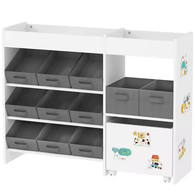 11-Bin Kids Toy Storage Organizer with Cabinet Shelf Playroom Nursery Furniture 31.5H