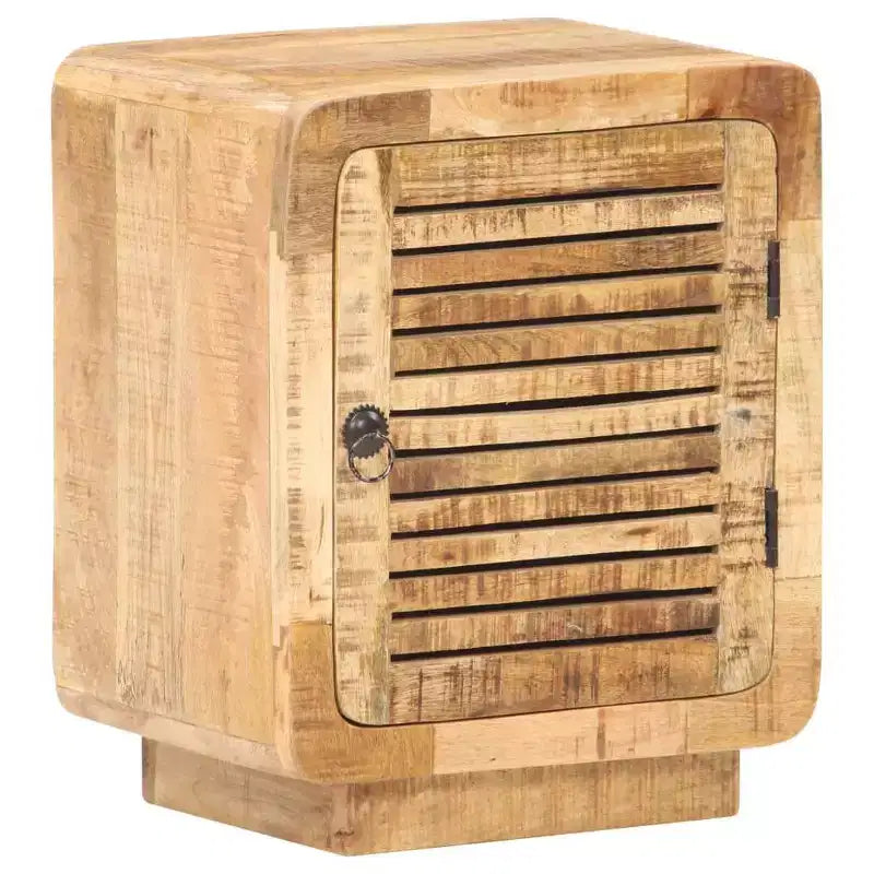 vidaXL Nightstand Bedside Cabinet with Door Bedside Cabinet Rough Mango Wood