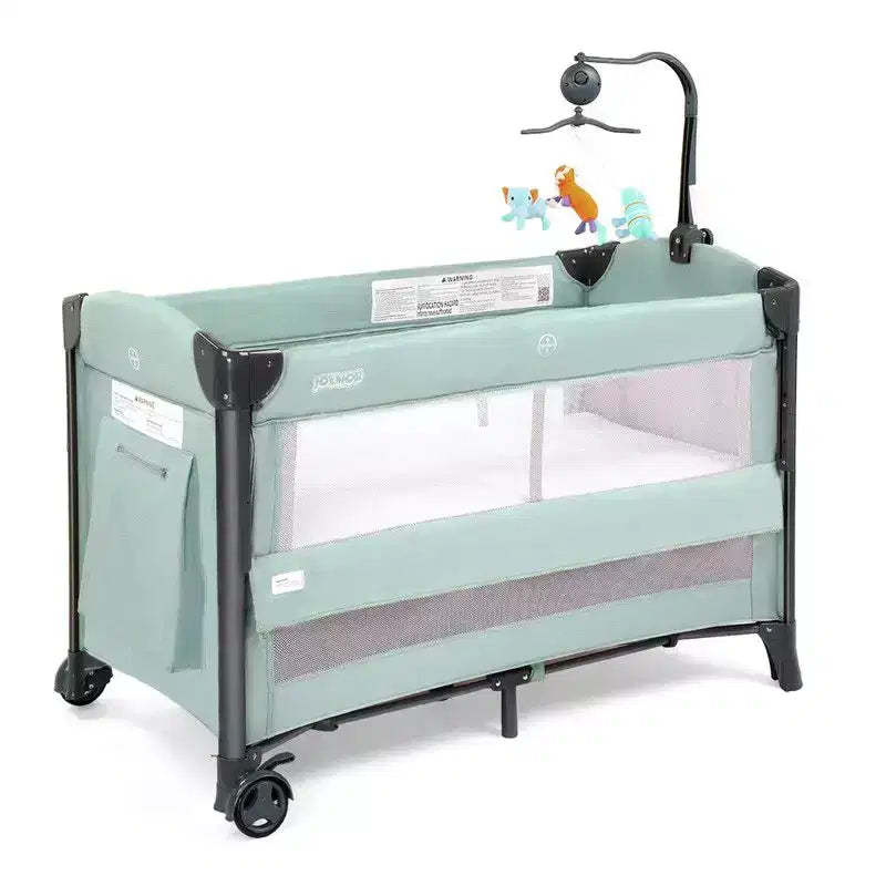 Karl Home 3 In 1 Baby Bassinets Crib Bedside Sleeper in Green With Mattress And Sheet