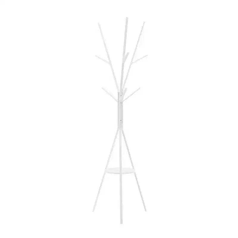 Clihome 72 Metal Coat Rack 6 Hooks Hall Tree with MDF Shelf Entryway Bedroom