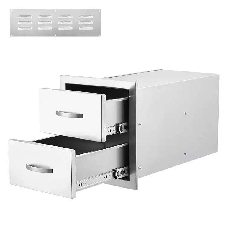 Stainless Steel Drawer Cabinet, Heavy-Duty Outdoor Storage Chest, Weatherproof Multi-Layer Drawer Unit for Patio, Kitchen & Garage Organization