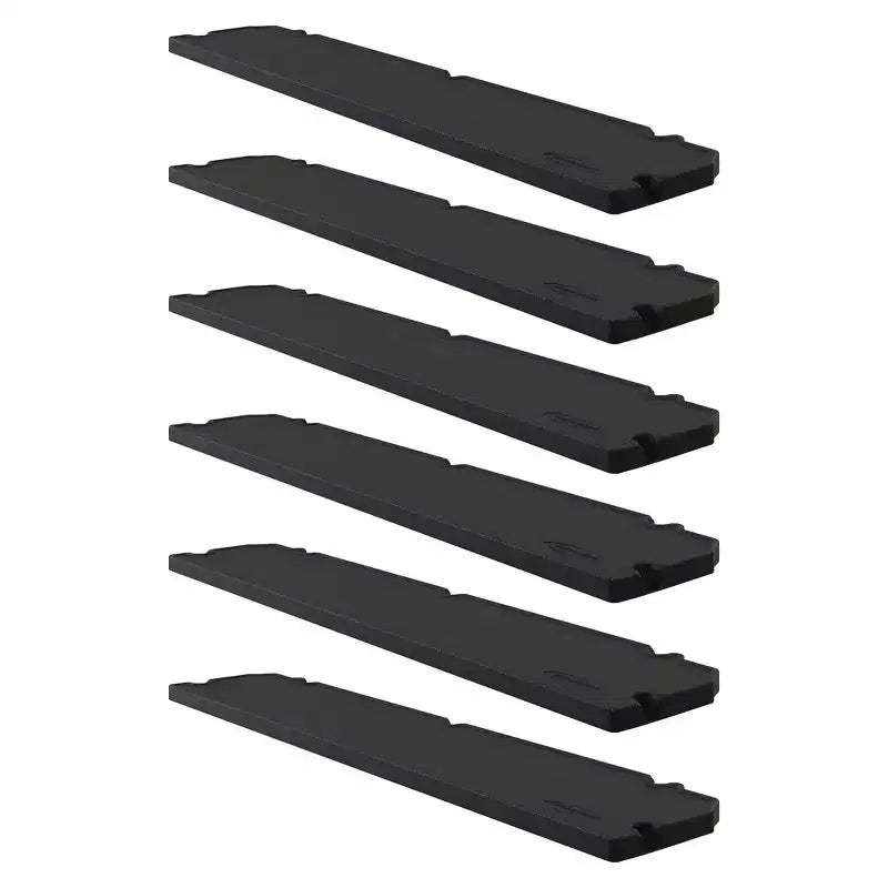 Suncast 6 Pack Horizontal Shed Shelf Space Saving Wall Outdoor Storage, Black