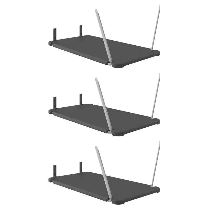 Suncast 3 Pack Vertical Shed Shelf Space Saving Hanging Outdoor Storage, Black