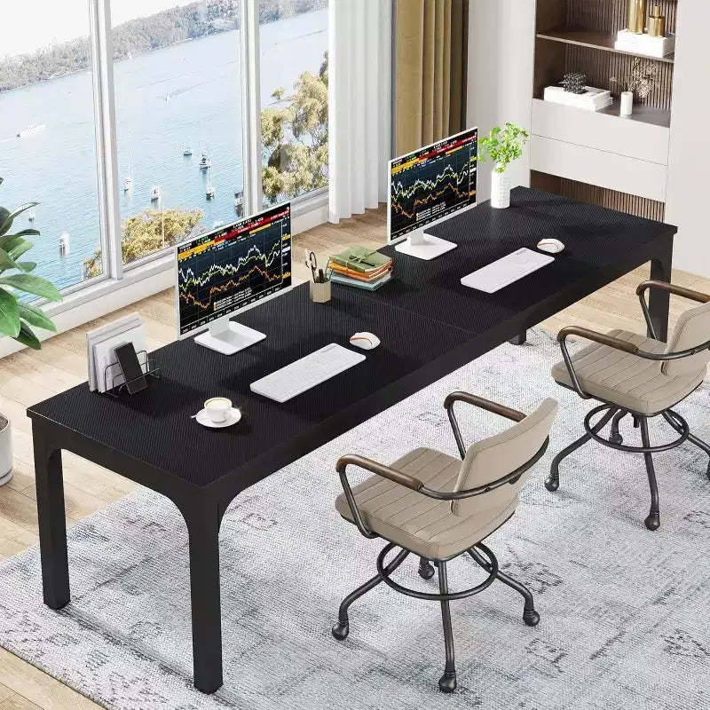 Lantine 78.7 Inches Extra Long Computer Desk, 2 Person Double Long Desk, Workstation for Home Office