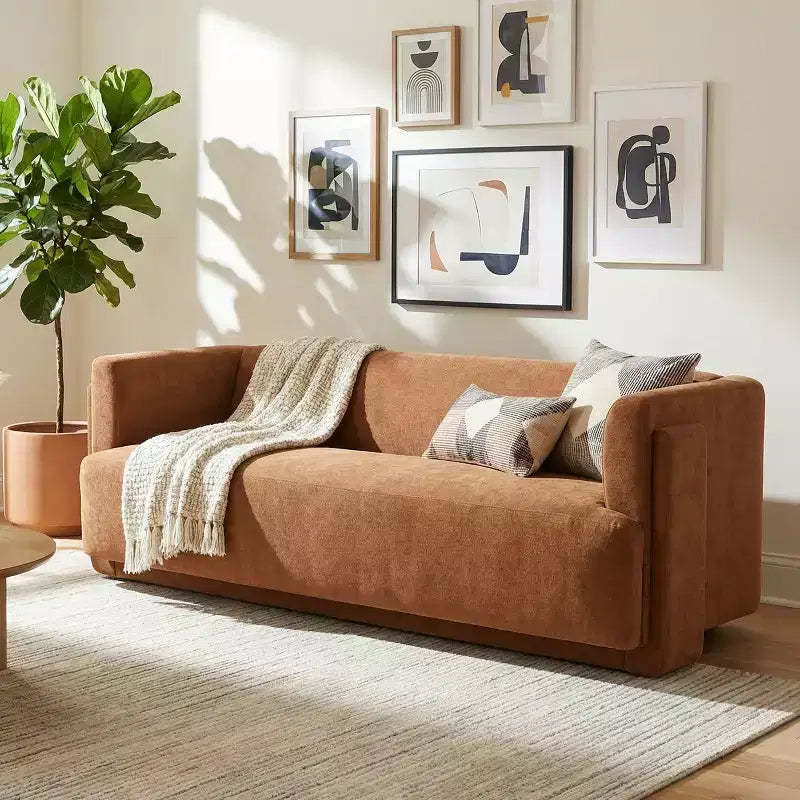 Christopher Knight Home Karsen 77.56 Modern 3-Seat Wood Upholstered Sofa