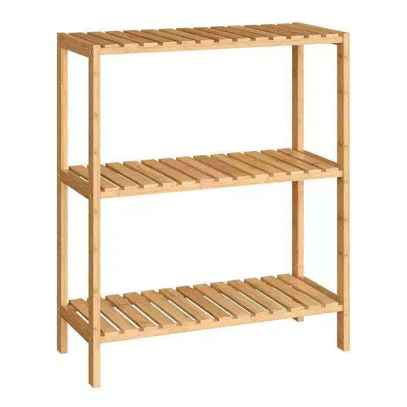 SONGMICS Bamboo Storage Shelf, 3-Tier Shelving Unit, Multifunctional, in The Entryway, Bathroom,10.2 x 23.6 x 26 Inches, Light Bamboo