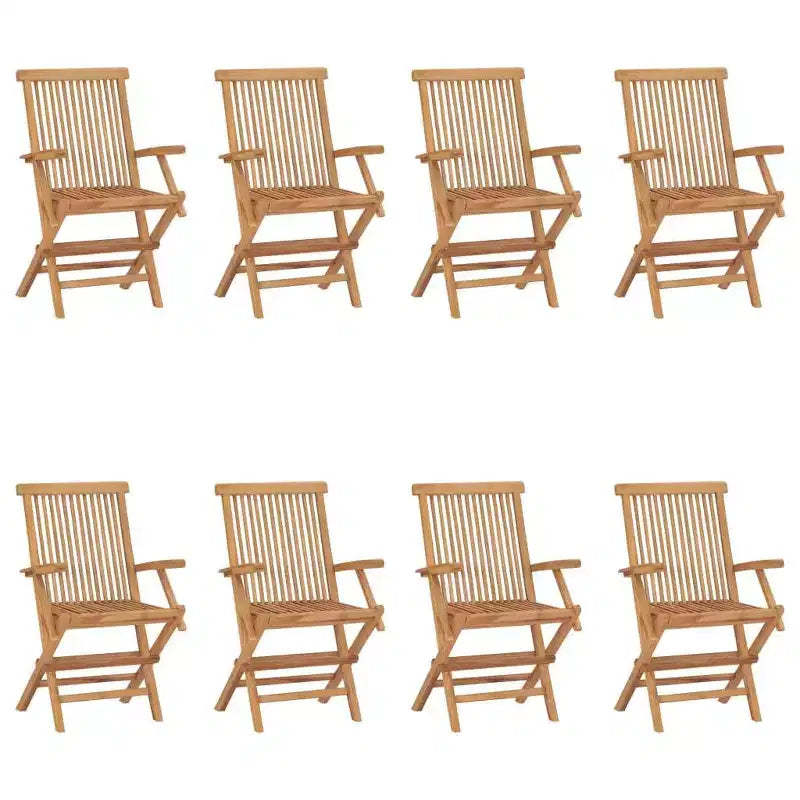 vidaXL Garden Chair Set of 4 Teak Teak wood Standard Foldable