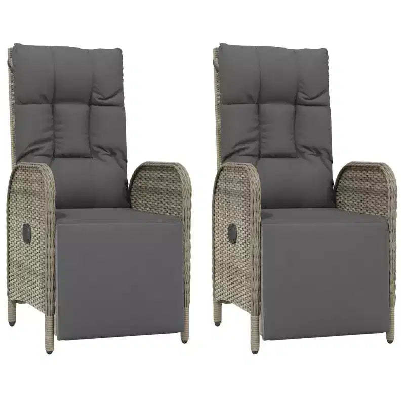 vidaXL Outdoor Reclining Chairs with Cushions