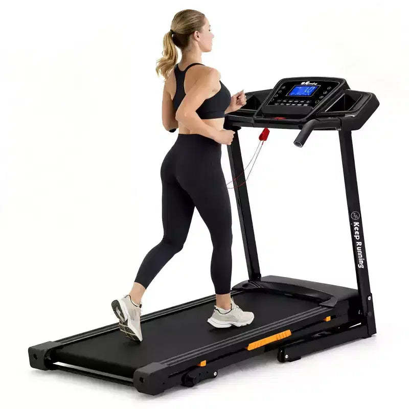 Redliro 3-Level Incline Folding Treadmill for Home, Running Machine with Bluetooth Speakers, Compact Treadmill with 330lbs Capacity