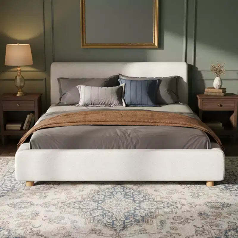 Christopher Knight Home Ulyana Modern Boucle Upholstered Platform Bed with Headboard