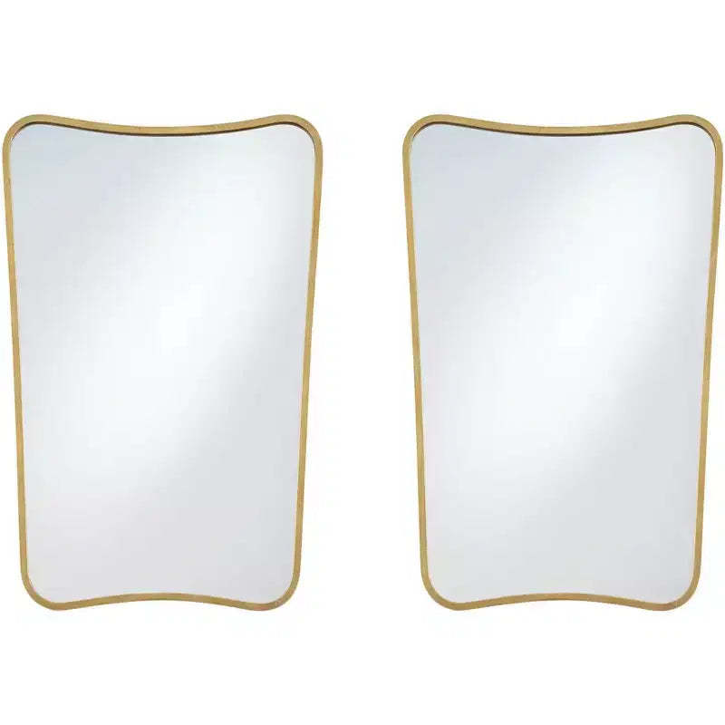 Uttermost Segundo Brass Metal 22 x 34 Wall Mirrors Set of 2