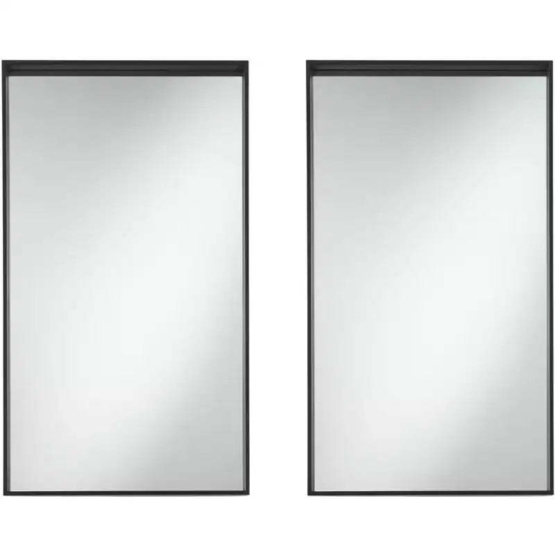 Uttermost Delaney Matte Black 24 x 42 Rectangular Wall Mirrors Set of 2
