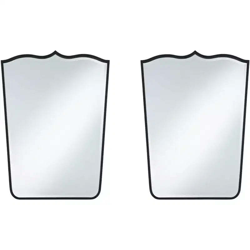 Uttermost Gaylia Satin Black 27 x 36 3/4 Curve Top Mirrors Set of 2