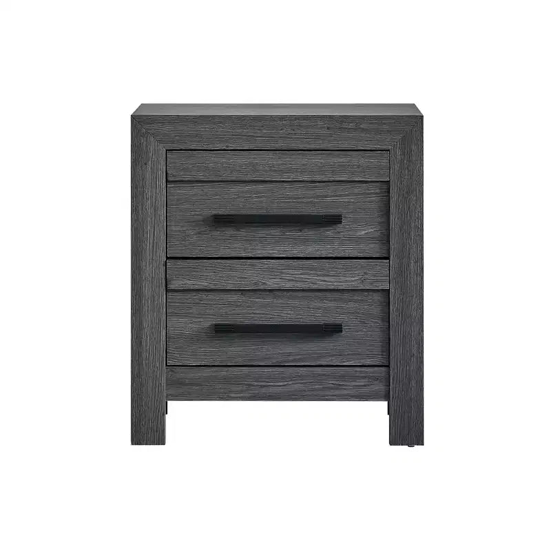 Passion Furniture Rustica Gray 2-Drawer 24 in. W Nightstand