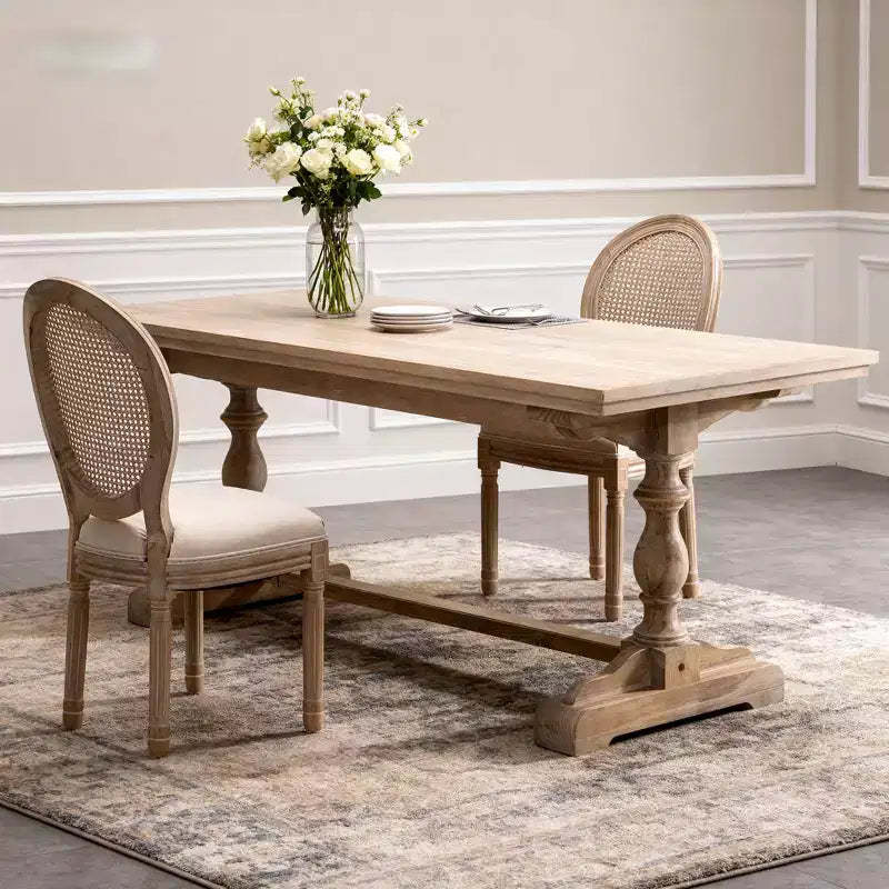 GDFStudio Provence French Country Fabric Upholstered Dining Chairs (Set of 2)