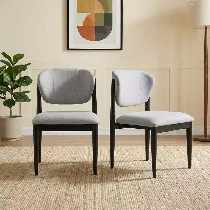 Dovelina Set of 2 Modern Upholstered Dining Chair with Solid Wood Legs Side Chair for Kitchen Dining Room Living Room