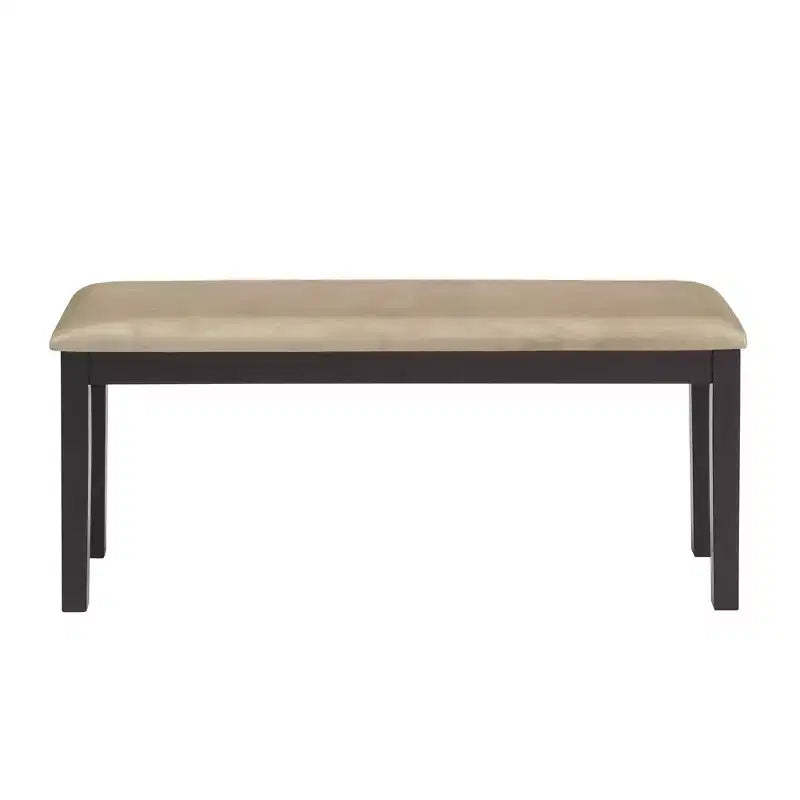 Kensington Black Wood Dining Bench - Black/Beige - iNSPIRE Q