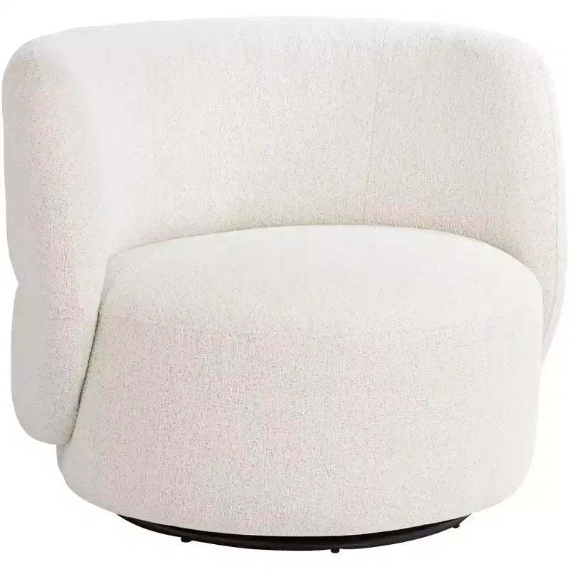 Studio 55D Fontana 36 Wide Off-White Nubby Fabric Occasional Swivel Chair
