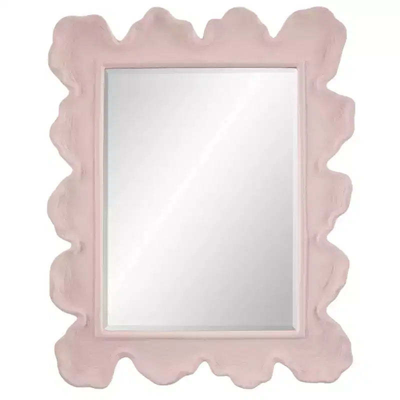 Uttermost Sea Coral Pink 27 1/4 x 34 1/4 Wavy Wall Mirror