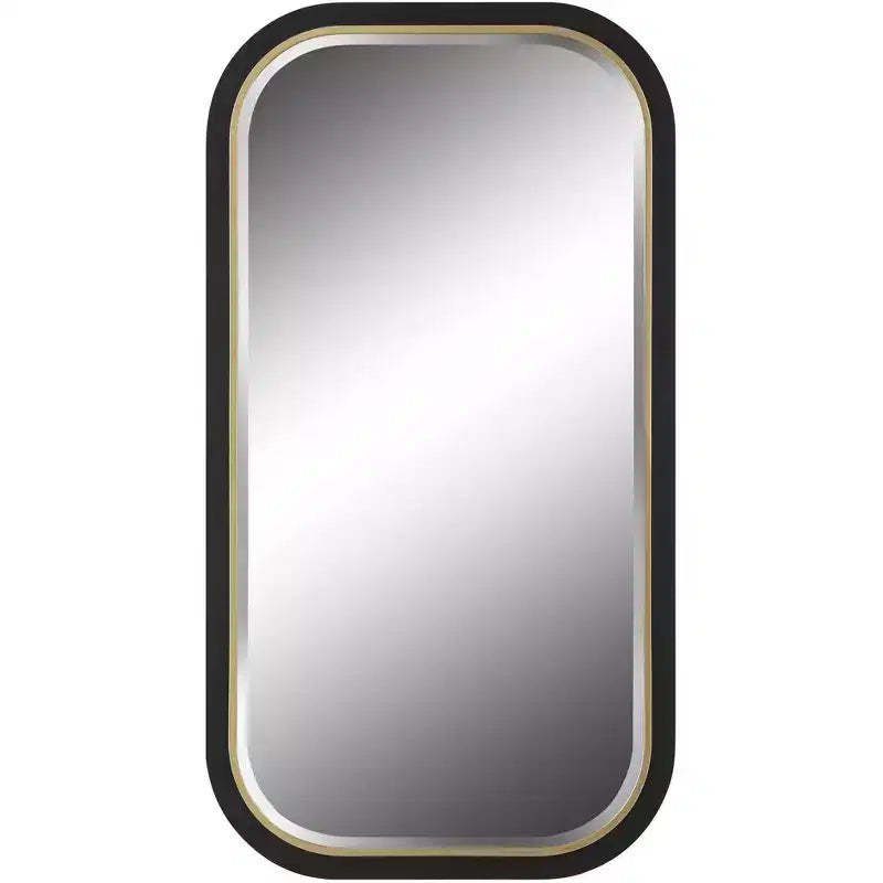 Uttermost Nevaeh Gold Black 23 1/4 x 43 1/4 Rectangular Wall Mirror