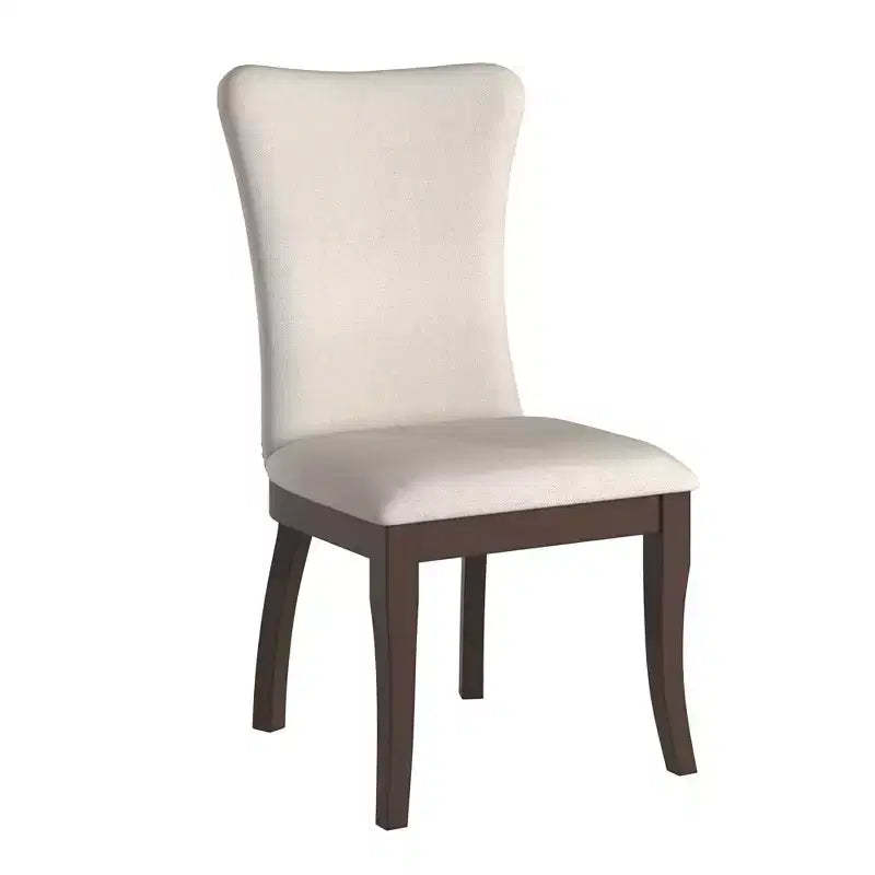 Airelle Fabric Wingback Dining Chairs (Set of 2) - Dark Cherry/Beige - iNSPIREQ