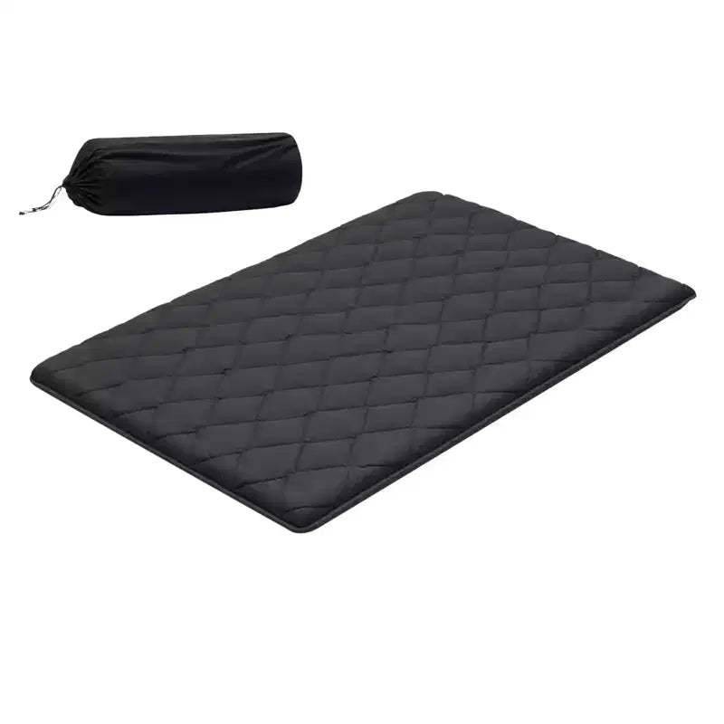 VEVOR Japanese Tatami Mat, Full Size Foldable Japanese Tatami Mattress, Futon Mattress with Storage Bag, 9-Layer Floor Mat, 80 x 54 x 3.5 in, Black