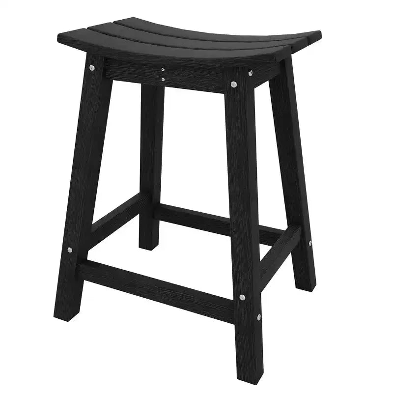 Heavy-Duty Weatherproof Bar Stool, Outdoor Counter Height Patio Chair, Durable Resin for Balcony, Deck