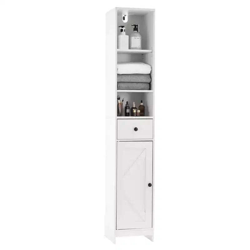 Acekool 66 in Narrow Bathroom Cabinet Single Door with Drawer, Space Saving Storage, Adjustable Shelves for Bathroom Kitchen Living Room