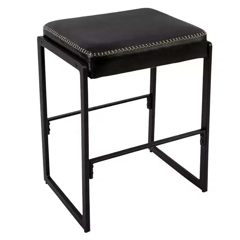 Counter Height Bar Stools, Metal Frame Makeup Stool, Thick Cushion, for Living Room, Dining
