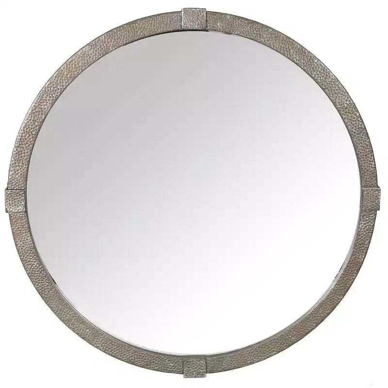 Shailene Metal Round Mirror - CMI4000 - Silver - Safavieh Couture