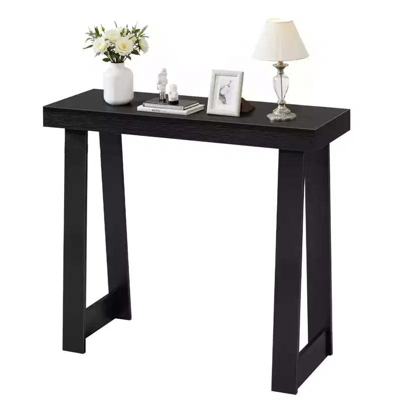 VEVOR 36 in Console Table, Modern Desk Behind the Couch, Wooden Rectangle Entrance Desk, Narrow Long Sofa Table Accent Stand, Ideal for Hallway, Black