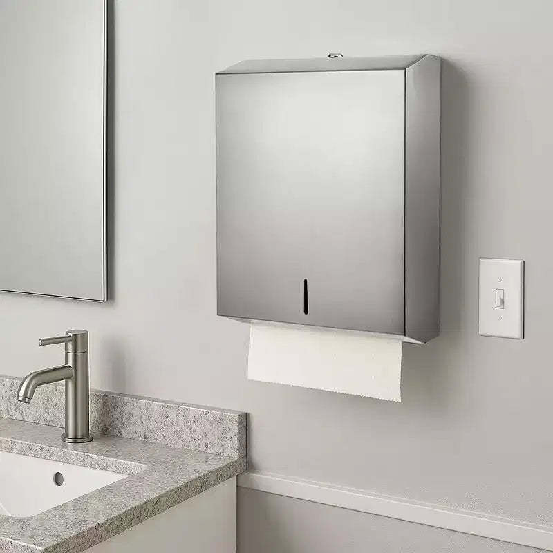 Wall Mount Paper Towel Dispenser Large Capacity Stainless Steel Hand Towel Holder for Bathrooms and Kitchens Commercial Dispenser Holds 400 Towels
