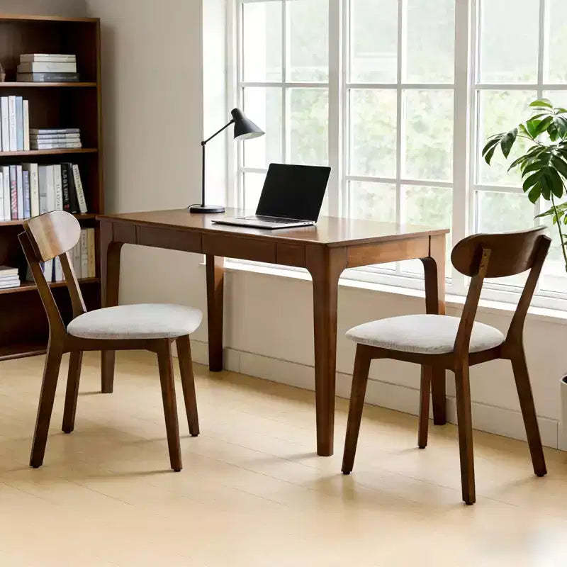 GDFStudio Kelcey Mid-Century Modern Solid Wood Upholstered Dining Chairs (Set of 2)
