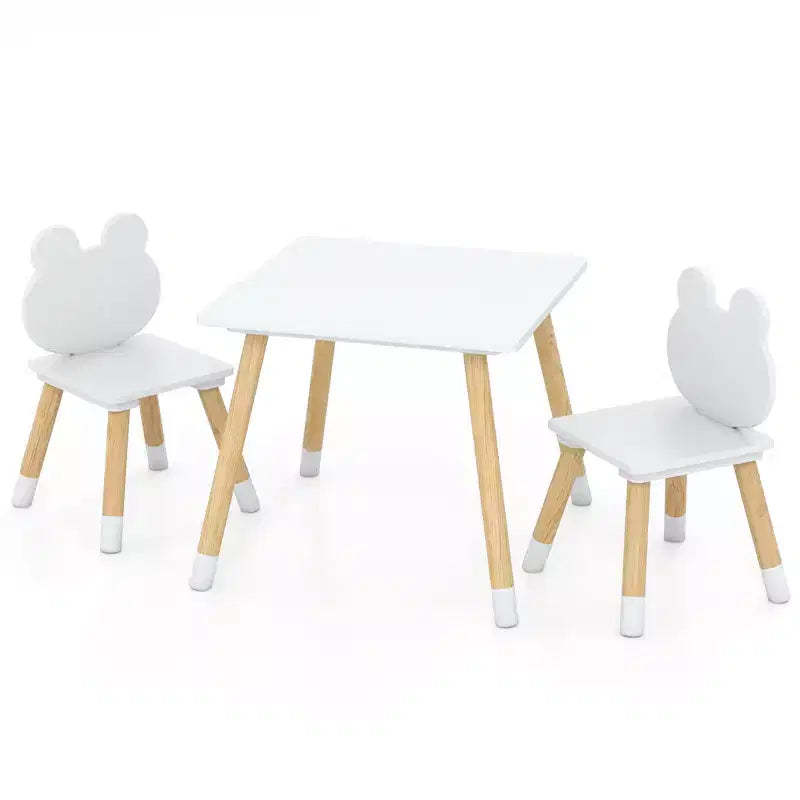 Costway Kids Table & Chairs Set Children Multi-Activity Desk & Frog-Shaped Chair Set w/Wooden Legs