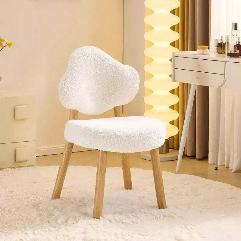 Cloud Puff Soft Accent Chair with Wooden Legs  Modern Vanity & Lounge Chair