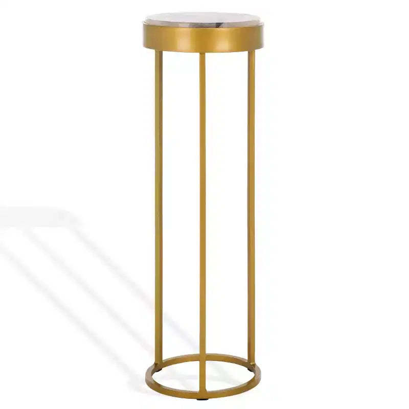 Hannahmarie Stone Drink Table - SFV7909 - Gold/White - Safavieh Couture