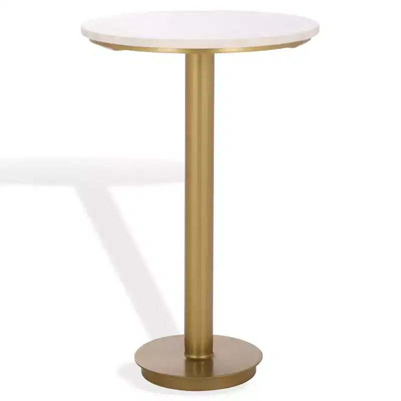 Branxton Marble Top Accent Table - SFV7917 - Brass/White - Safavieh Couture
