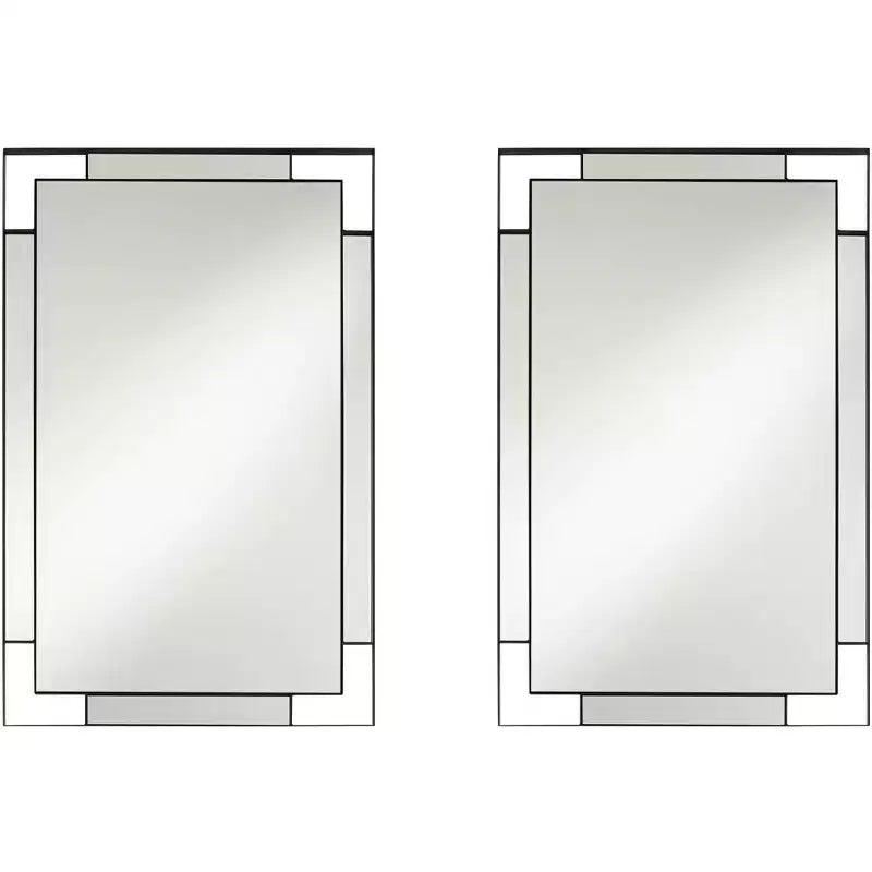 Uttermost Stellan Black 24 1/2 x 38 Rectangular Wall Mirrors Set of 2