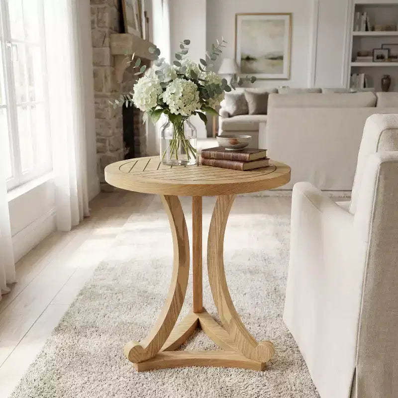 Christopher Knight Home Hudson Modern Wood Round Accent End Table with Curved Base