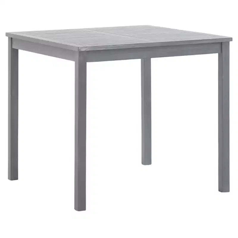 vidaXL Solid Acacia Wood Garden Table Outdoor Dining Furniture - Grey