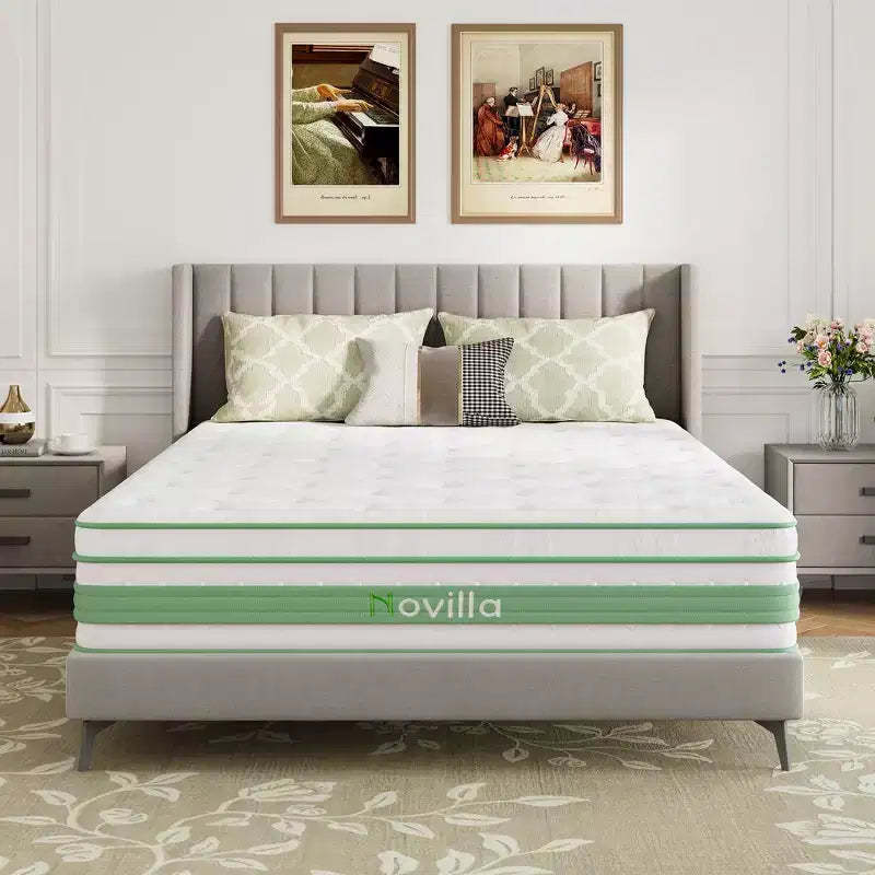 Novilla 12/14 inch Medium Firm Gel Memory Foam Hybrid Mattress with CertiPUR-US and ACA Certified