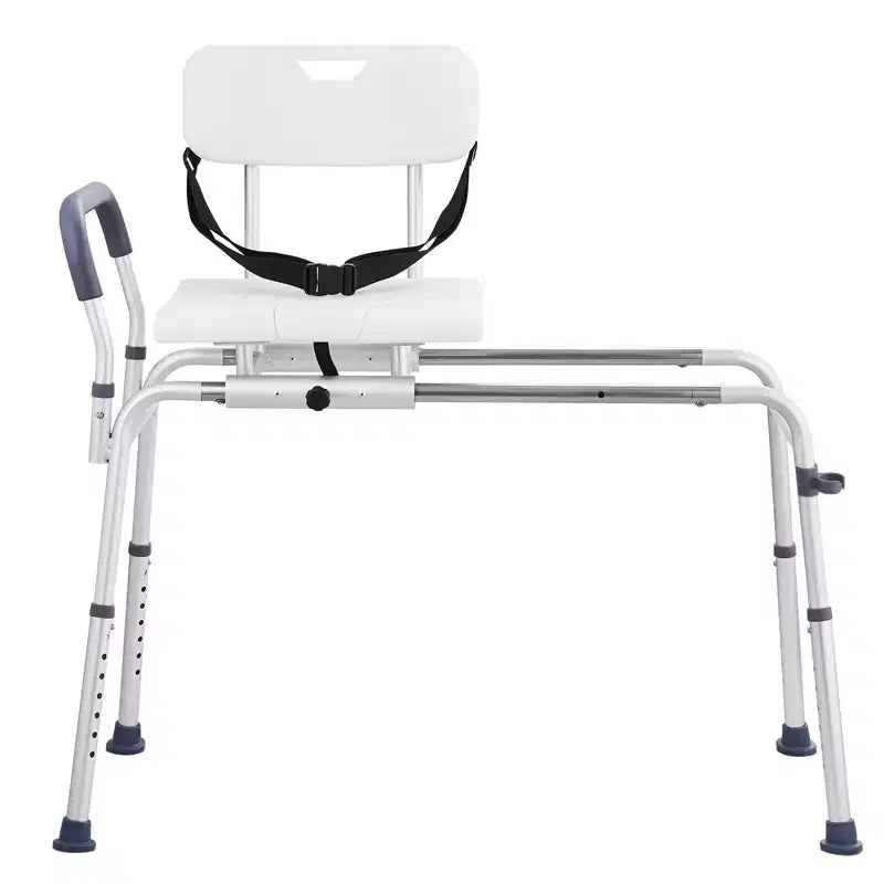 Sliding Tub Transfer Bench with Cut-Out Seat, 400 lbs, 15-Level Height Adjustment